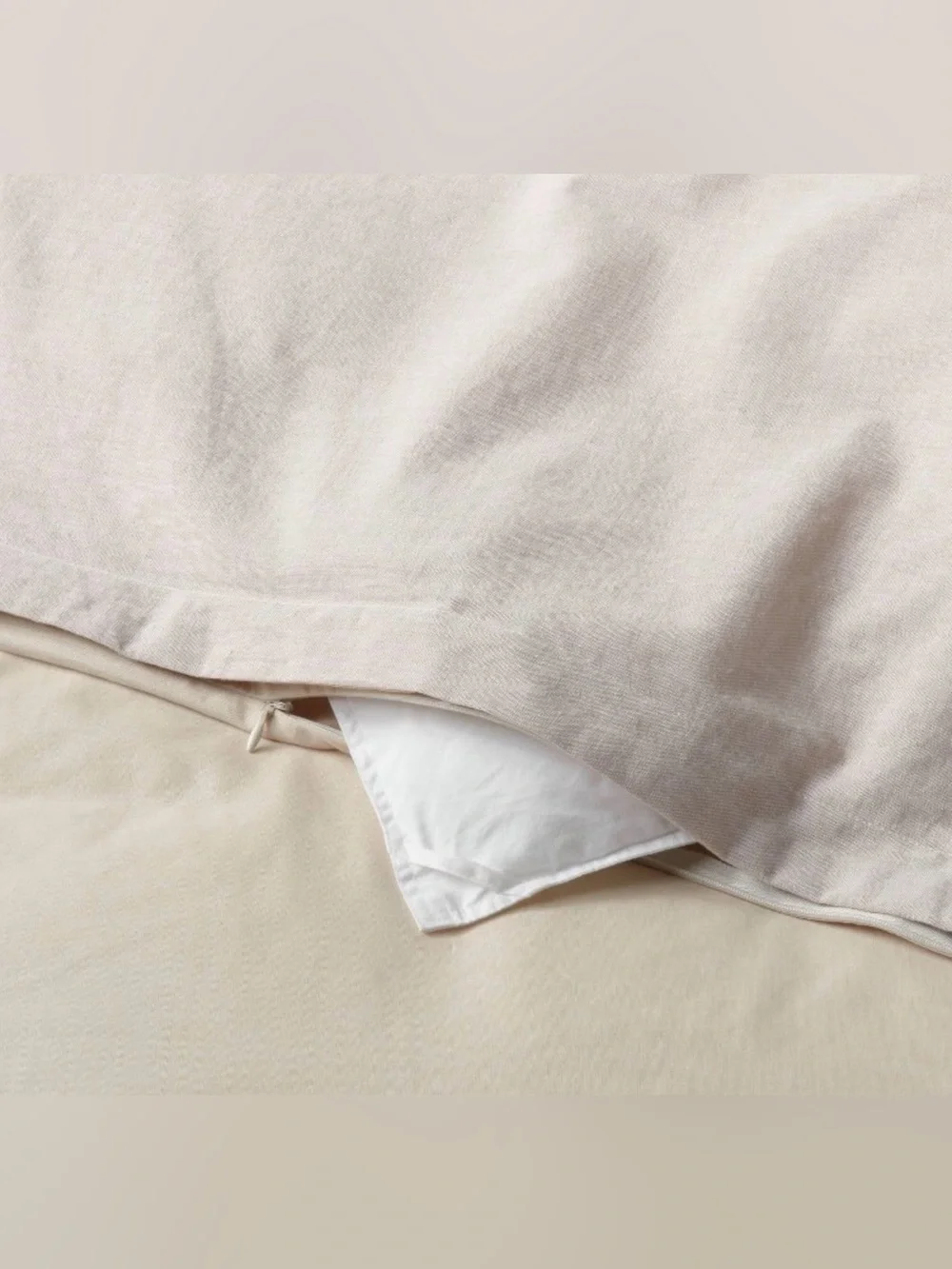 Threshold Cotton Linen Duvet Cover | Queen Cream Neutral Zipper Closure